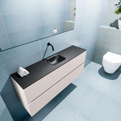 MONDIAZ ADA 120cm toiletmeubel linen. LEX wastafel urban midden zonder kraangat