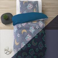 Sleeptime Dekbedovertrek Glow in the dark Uil Blauw - thumbnail