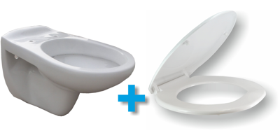 Neptunus wandcloset met Neptunus toiletzitting glans wit