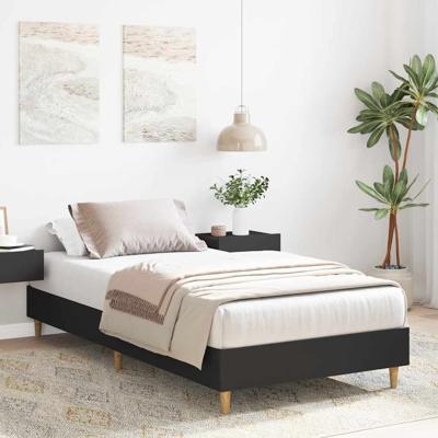 Bedframe zonder matras 160x200 cm spaanplaat zwart - thumbnail