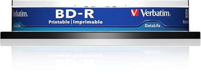 Verbatim BD-R SL Datalife, Blu-Ray-disk 25 GB - 6-voudige brandsnelheid - krasbescherming - 10 stuks spindel