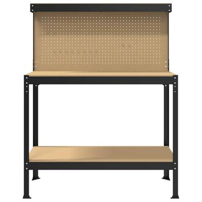 Werkbank Zwart 114 x 54 x 145 cm Bewerkt hout en metaal