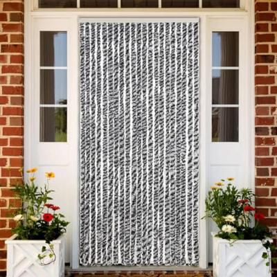VidaXL Vliegengordijn 90x220 cm chenille grijs en zwart-wit