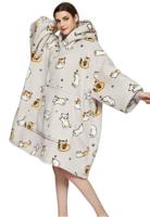 Draagbare deken met capuchon & mouwen - katjes - thumbnail