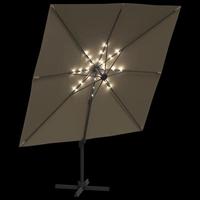 VidaXL Zweefparasol met led-verlichting 400x300 cm taupe - thumbnail