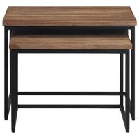 Tafeltjesset 2 st massief teakhout - thumbnail