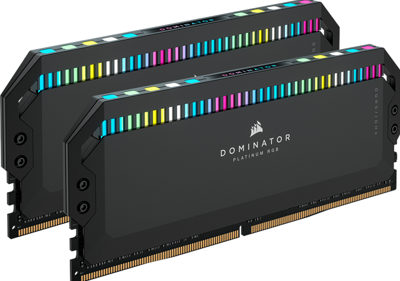 Corsair dominator platinum rgb 64 gb ddr5-5200 (2x 32 gb) werkgeheugen (zwart, cmt64gx5m2b5200c40, xmp 3.0)