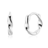 Elenza 925 Zilver Golvende Oorringen - thumbnail