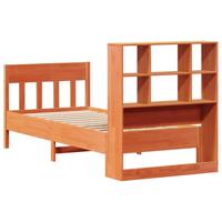 Bed met matras massief grenenhout wasbruin 140x190 cm - thumbnail