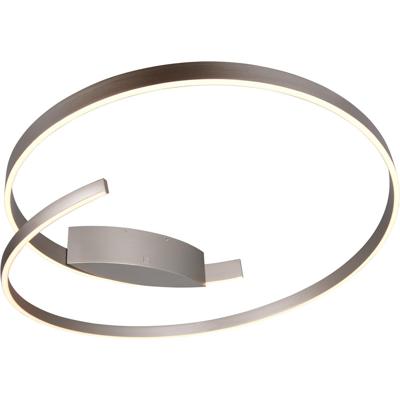 LED Plafondlamp - Cinque Cinardi - 1 Lichtpunt van 48 Watt - Dimbaar - Aanpasbare Lichtkleur - Mat Nikkel - Metaal