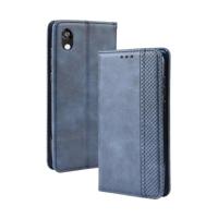 Magnetische Buckle retro Crazy Horse textuur horizontale Flip lederen case voor Huawei Honor 8S met houder & kaartsleuven & fotolijstjes (blauw) - thumbnail