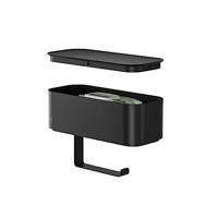 Tiger 2-Store Toiletrolhouder met opbergbakje Zwart 800378 - thumbnail