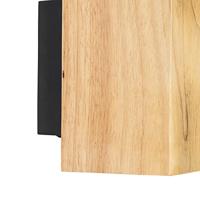 QAZQA Landelijke wandlamp hout vierkant 2-lichts - Sandy - thumbnail