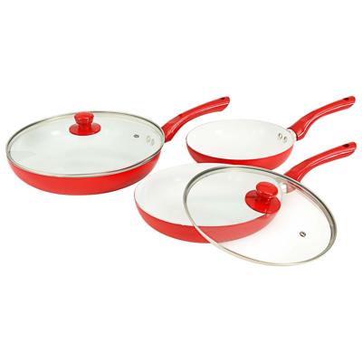 vidaXL 5-delige Koekenpannenset aluminium rood vidaXL 5-delige Koekenpannenset aluminium rood