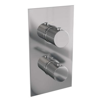Chrome Carving 3-weg inbouwthermostaat met chroom in- en afbouwdelen