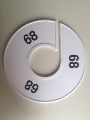 Maatring 11 cm wit/zwart 68