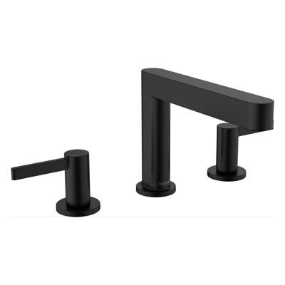 Hansgrohe Wastafelmengkraan Finoris 3-gats 110 met Push-Open Waste Mat Zwart