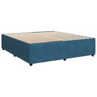 Boxspring met matras fluweel donkerblauw 200x200 cm - thumbnail