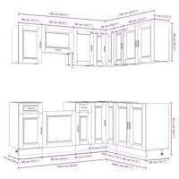 11-delige Keukenkastenset Porto bewerkt hout glanzend wit - thumbnail