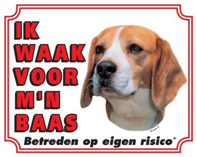 Beagle Waakbord - Ik waak voor mijn baas Beagle Waakbord - Ik waak voor mijn baas