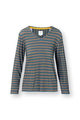 Pip Studio Trice Top Lange Mouw Kente Stripe Blauw XL