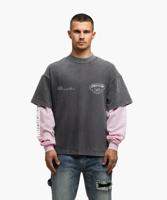 Jorcustom Race Against Nature Double Layered Longsleeve T-Shirt Heren Donkergrijs/Roze - Maat XS - Kleur: DonkergrijsRoze | Soccerfanshop - thumbnail