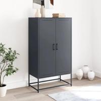 Hoge kast 68,5x38,5x123,5 cm staal antracietkleurig - thumbnail