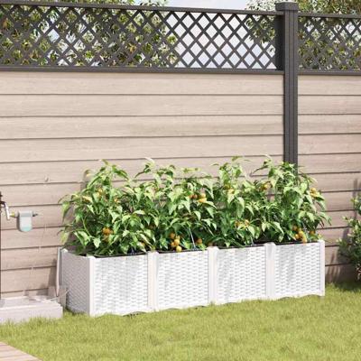 Tuin Bloempot 4 pcs Wit Staal
