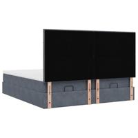 Ottoman bed met matrassen 200x200cm fluweel donkergrijs - thumbnail