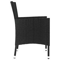Tuinstoelen met kussens 4 st zwart poly rattan (alleen VK/IE/FI/NO) - thumbnail