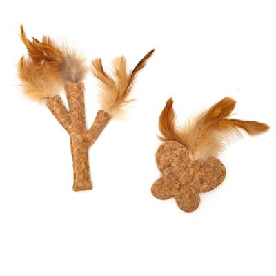 Nobleza Kattenspeeltje - Geperst hout met veren en kattenkruid