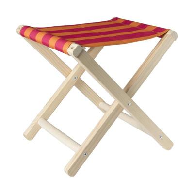 Opvouwbaar strandkrukje streep - roze/rood - 37x32x35 cm