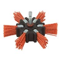 Wolfcraft Nylon-rotorborstel | Rood | 6-kant schacht | Ø100mm | 1 stuk - 1512000 - thumbnail