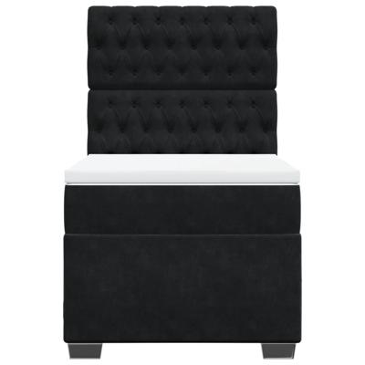 Boxspring met matras fluweel zwart 120x200 cm - thumbnail