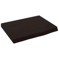 Wastafelblad 40x30x(2-4) cm behandeld massief hout donkerbruin - thumbnail