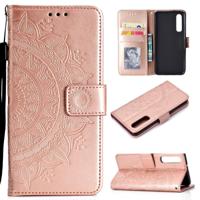Voor Xiaomi Mi 9 SE Totem Flower Reliëf Horizontale Flip TPU + PU Lederen Hoesje met Houder &Amp; Kaart Slots &Portemonnee (Rose Gold) - thumbnail