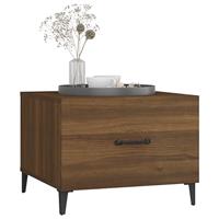 Salontafel met metalen poten 50x50x40 cm bruin eikenkleur - thumbnail