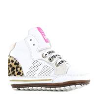 Shoesme BP21S002-B leren babyschoenen met panterprint wit - thumbnail