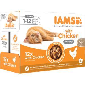 Iams Delights Kitten met kip in gravy natvoer kat (12x85g) 12 x 85 g Iams Delights Kitten met kip in gravy natvoer kat (12x85g) 12 x 85 g