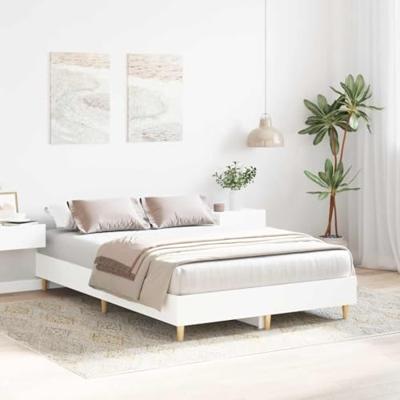 Bedframe zonder matras 135x190 cm spaanplaat wit
