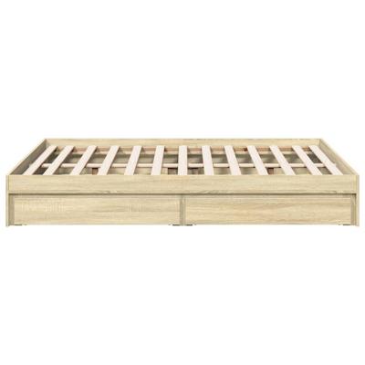 Bedframe met lades bewerkt hout sonoma eikenkleurig 140x190 cm