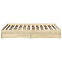 Bedframe met lades bewerkt hout sonoma eikenkleurig 120x190 cm - thumbnail