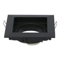 Durham LED Inbouwspot Vierkant - Kantelbaar armatuur - 10x10 cm - GU10 Fitting incl. lamphouder - IP20 voor binnen - Zwart - thumbnail