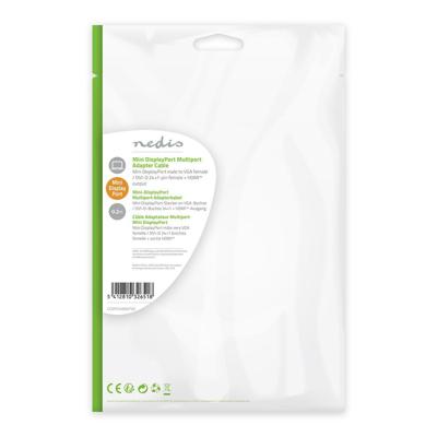 Nedis DisplayPort-Adapter | Mini-DisplayPort Male | Schakelbaar | 0.2 m | Wit | 1 stuks - CCGP37466WT02 CCGP37466WT02 Nedis DisplayPort-Adapter | Mini-DisplayPort Male | Schakelbaar | 0.2 m | Wit | 1 stuks - CCGP37466WT02 CCGP37466WT02