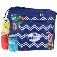Gerimport koeltas Hello Summer 31,5 cm 18 liter polyester blauw - thumbnail