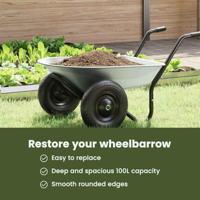 VidaXL Vervanging voor kruiwagenlade zilver 90 x 63 x 28 cm staal - thumbnail