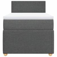 Boxspring met matras stof donkergrijs 90x200 cm - thumbnail