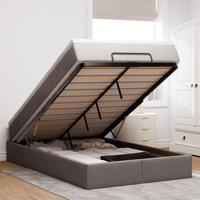 Ottoman bed met matras 120x200cm stof taupe - thumbnail