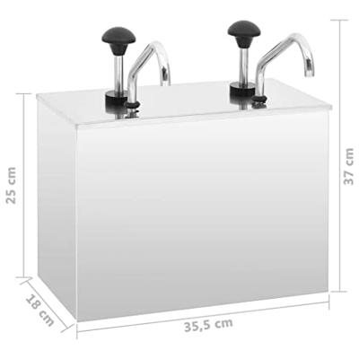 VidaXL Sausdispenser 2x3,5 l roestvrij staal