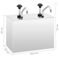 VidaXL Sausdispenser 2x3,5 l roestvrij staal - thumbnail